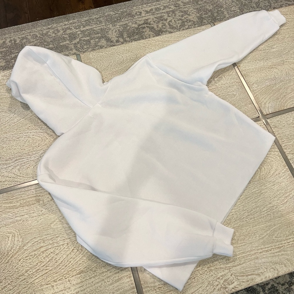 White Hoodie Crop Top - Picture 6 of 7